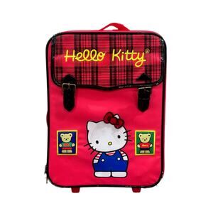 Vintage 1990s Sanrio Smiles Hello Kitty Rolling Suitcase Luggage Carry On Bag